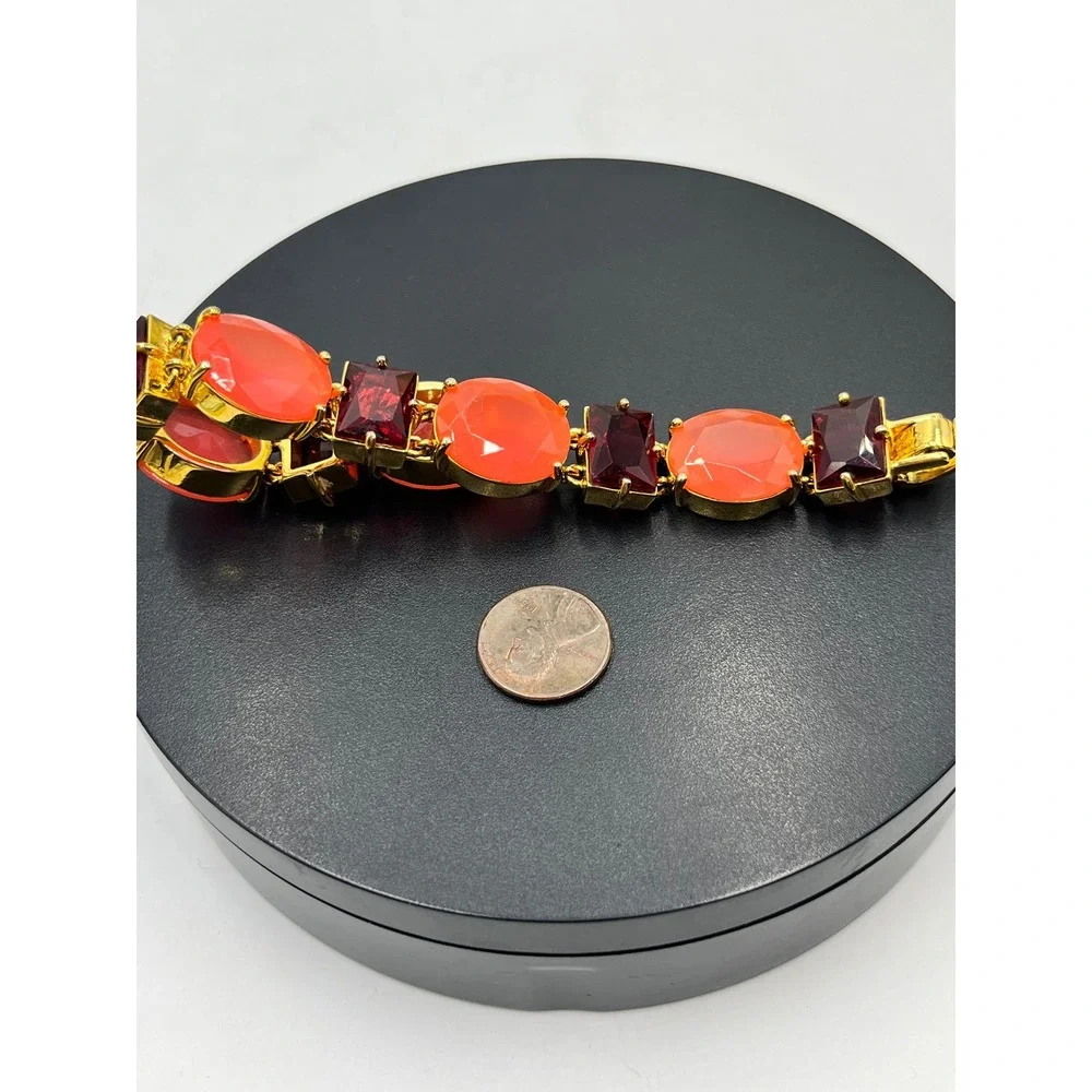 Kate Spade New York‎ Hancock Park Orange Red Rhinestone Bracelet
